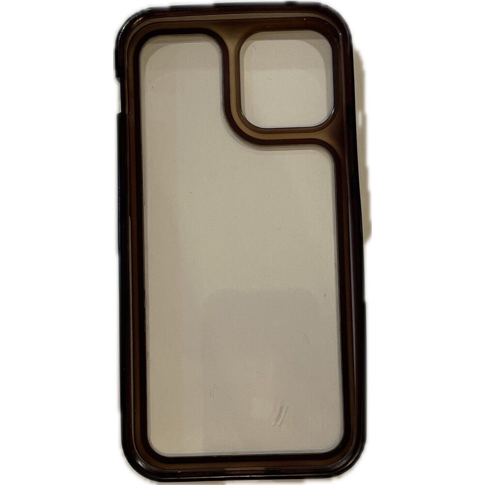 Clear Transparent Phone Case with Brown Bumper + Camera Protection Slim Shockpro